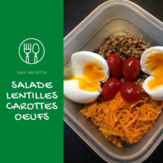 Salades lentilles carottes œufs mollets